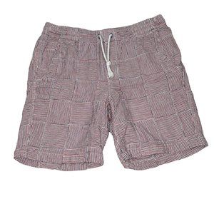 Island Republic Shorts Mens Medium Red White Blue Elastic Waist Casual Striped